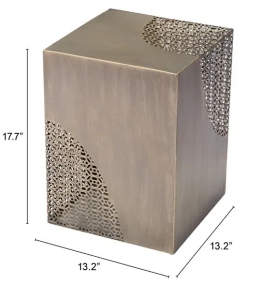 Kirkland's Home Square Antique Gold Metal Accent Table- Accent & End Tables