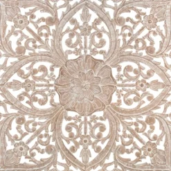 Kirkland's Home Square Champagne Floral Wood Plaque- Wall Plaques