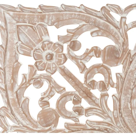 Kirkland's Home Square Champagne Floral Wood Plaque- Wall Plaques