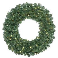 Kirkland's Home Square Oregon Fir Warm White Wide Bulb Wreath- Wreaths