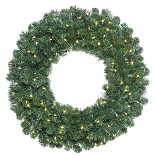 Kirkland's Home Square Oregon Fir Warm White Wide Bulb Wreath- Wreaths