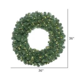 Kirkland's Home Square Oregon Fir Warm White Wide Bulb Wreath- Wreaths