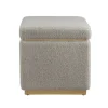 Kirkland's Home Square Sherpa Upholstered Storage Ottoman- Benches & Ottomans