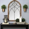Kirkland's Home Stained Wood Frame Cathedral Wall Mirror- Decorative Mirrors