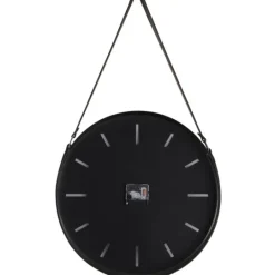 Kirkland's Home Stainless Steel Leather Strap Wall Clock- Clocks