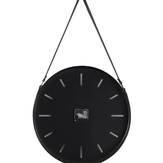 Kirkland's Home Stainless Steel Leather Strap Wall Clock- Clocks