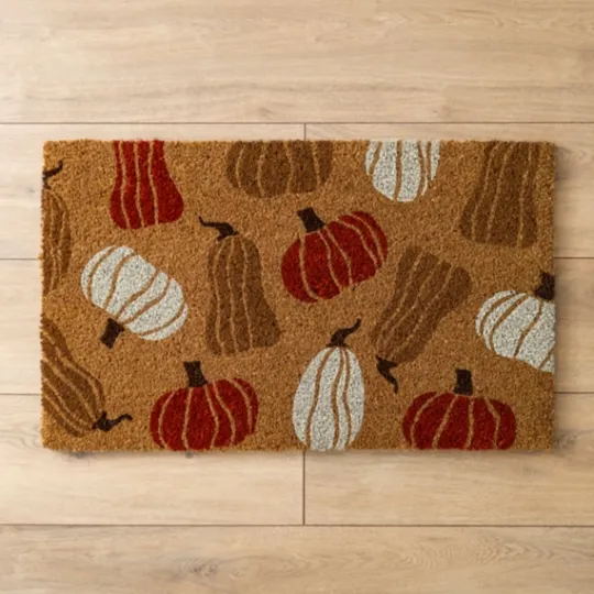 Kirkland's Home Stamped Pumpkins Coir Doormat- Doormats