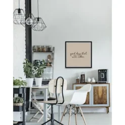 Kirkland's Home Start With Coffee Framed Wall Plaque- Wall Quotes & Signs