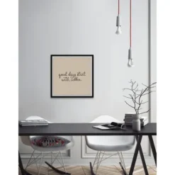 Kirkland's Home Start With Coffee Framed Wall Plaque- Wall Quotes & Signs