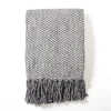 Kirkland's Home Steel Diamond Chenille Throw- Blankets & Throws