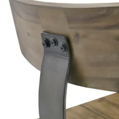 Kirkland's Home Steel Gray Rounded Back Industrial Counter Stool- Bar Stools & Counter Height Stools