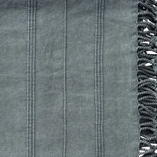 Kirkland's Home Steel Woven Stripes Cotton Throw- Blankets & Throws