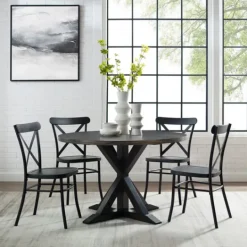 Kirkland's Home Steel X-Back 5-Pc. Dining Set- Dining Sets