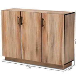 Kirkland's Home Stella Contemporary Oak 3-Door Sideboard- Cabinets & Sideboards