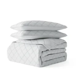 Kirkland's Home Stitched Diamond 3-Pc. King Quilt Set- Quilts