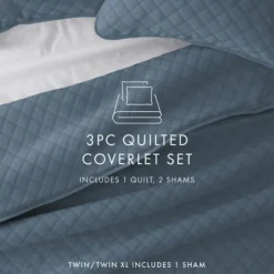 Kirkland's Home Stitched Diamond 3-Pc. King Quilt Set- Quilts