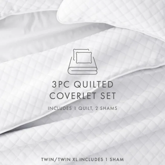 Kirkland's Home Stitched Diamond 3-Pc. Queen Quilt Set- Quilts