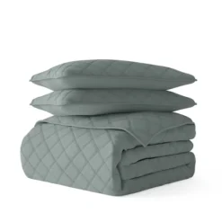 Kirkland's Home Stitched Diamond 3-Pc. Queen Quilt Set- Quilts