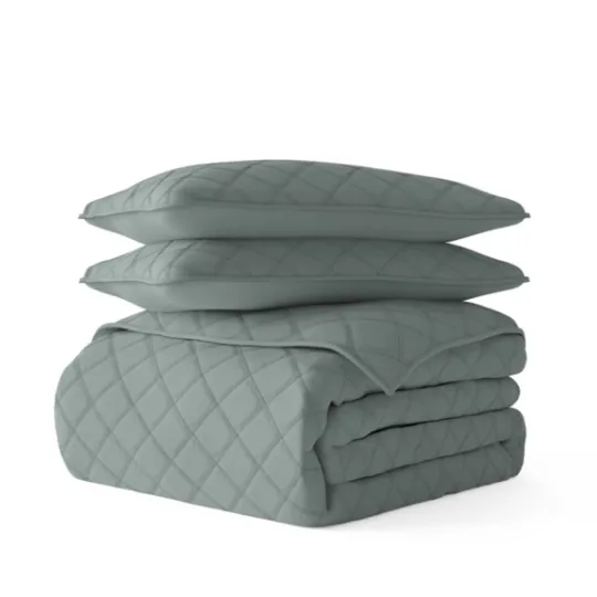 Kirkland's Home Stitched Diamond 3-Pc. Queen Quilt Set- Quilts