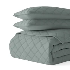 Kirkland's Home Stitched Diamond 3-Pc. Queen Quilt Set- Quilts