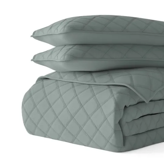 Kirkland's Home Stitched Diamond 3-Pc. Queen Quilt Set- Quilts