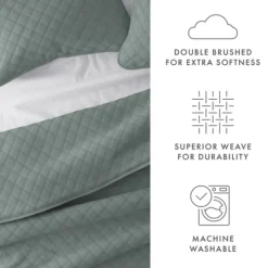 Kirkland's Home Stitched Diamond 3-Pc. Queen Quilt Set- Quilts