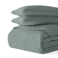 Kirkland's Home Stitched Floral 3-Pc. King Quilt Set- Quilts