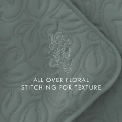 Kirkland's Home Stitched Floral 2-Pc. Twin Quilt Set- Quilts
