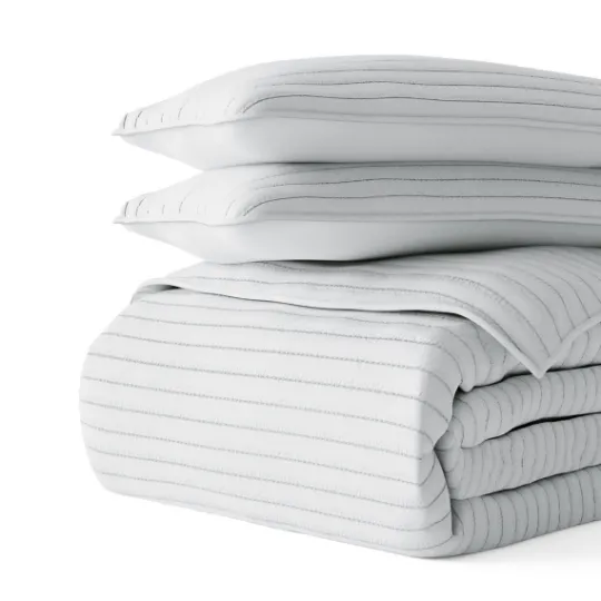 Kirkland's Home Stitched Stripes 3-Pc. King Quilt Set- Quilts