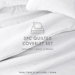 Kirkland's Home Stitched Stripes 3-Pc. King Quilt Set- Quilts