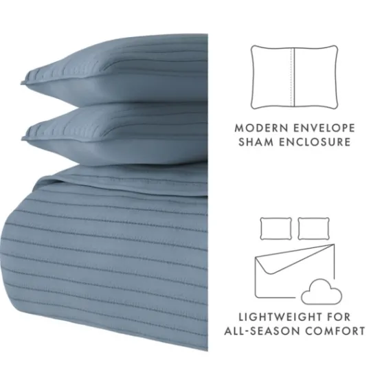 Kirkland's Home Stitched Stripes 3-Pc. Queen Quilt Set- Quilts