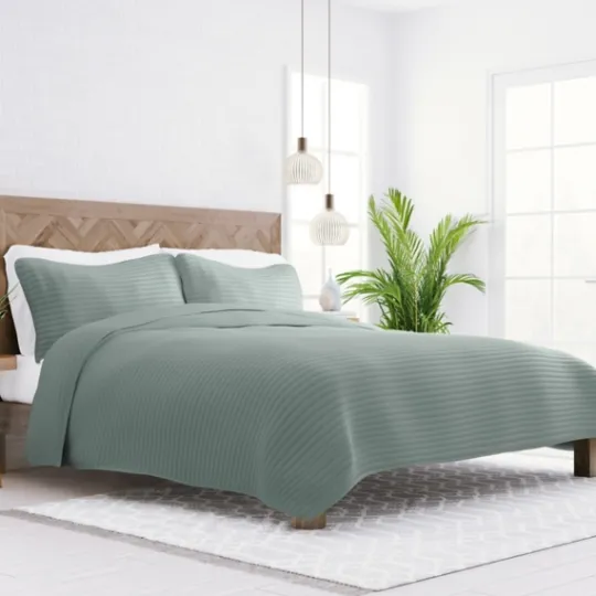 Kirkland's Home Stitched Stripes 2-Pc. Twin Quilt Set- Quilts