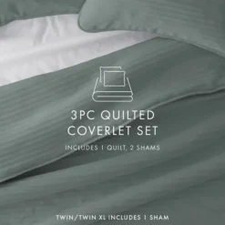 Kirkland's Home Stitched Stripes 2-Pc. Twin Quilt Set- Quilts