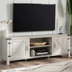 Kirkland's Home Stone Barn Door Tv Stand- Tv Stands & Media Consoles