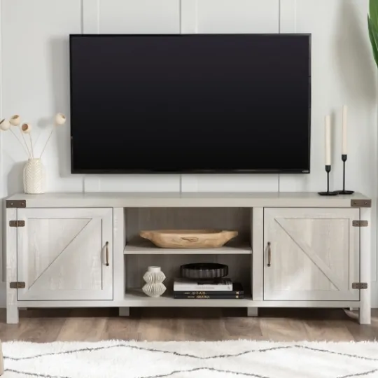 Kirkland's Home Stone Barn Door Tv Stand- Tv Stands & Media Consoles