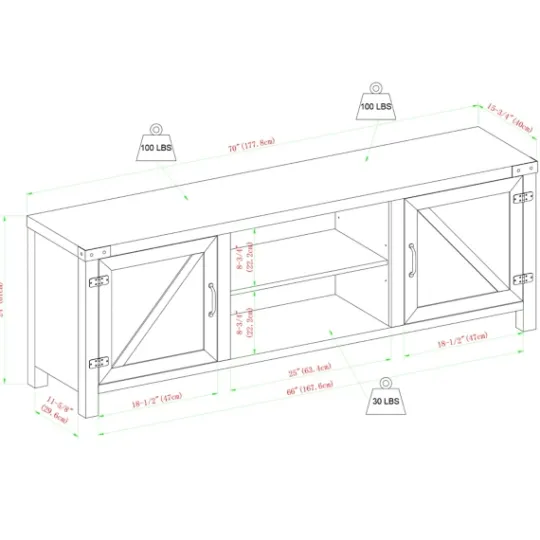 Kirkland's Home Stone Barn Door Tv Stand- Tv Stands & Media Consoles