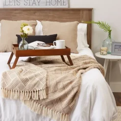 Kirkland's Home Stone Basket Weave Throw- Blankets & Throws