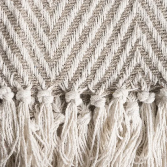 Kirkland's Home Stone Chevron And Fringe Throw- Blankets & Throws