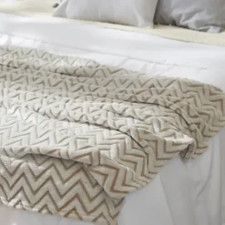 Kirkland's Home Stone Chevron Plush Throw- Blankets & Throws