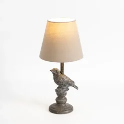 Kirkland's Home Stone Gray Perched Bird Table Lamp- Table Lamps