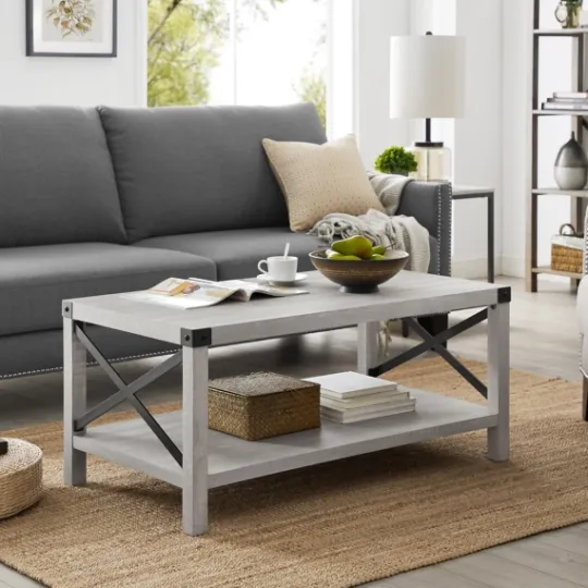 Kirkland's Home Stone Modern Farmhouse Coffee Table- Coffee Tables