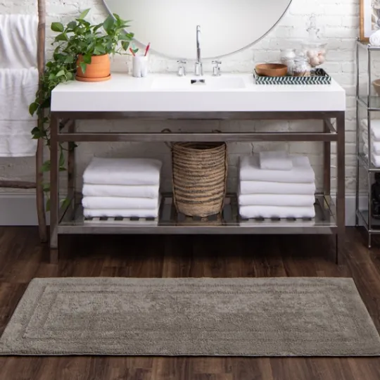Kirkland's Home Stone Plush Reversible Cotton Bath Mat, 60 In.- Bathroom Rugs