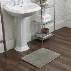 Kirkland's Home Stone Plush Reversible Cotton Bath Mat, 45 In.- Bathroom Rugs