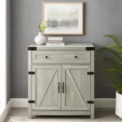 Kirkland's Home Stone Rustic Barndoor Cabinet- Cabinets & Sideboards