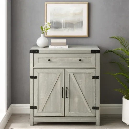 Kirkland's Home Stone Rustic Barndoor Cabinet- Cabinets & Sideboards