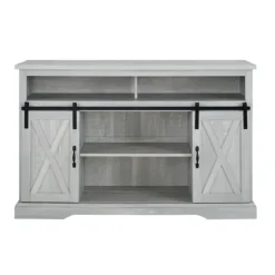 Kirkland's Home Stone Sliding Barn Door Highboy Tv Stand- Tv Stands & Media Consoles