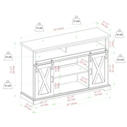 Kirkland's Home Stone Sliding Barn Door Highboy Tv Stand- Tv Stands & Media Consoles