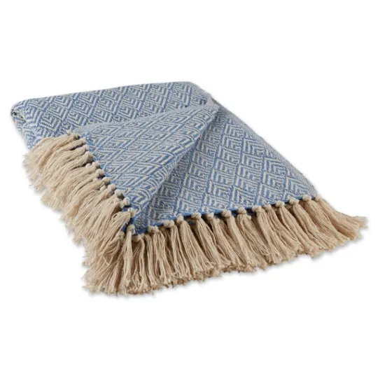 Kirkland's Home Stone Wash Diamond Fringe Throw- Blankets & Throws
