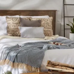 Kirkland's Home Stone Wash Diamond Fringe Throw- Blankets & Throws