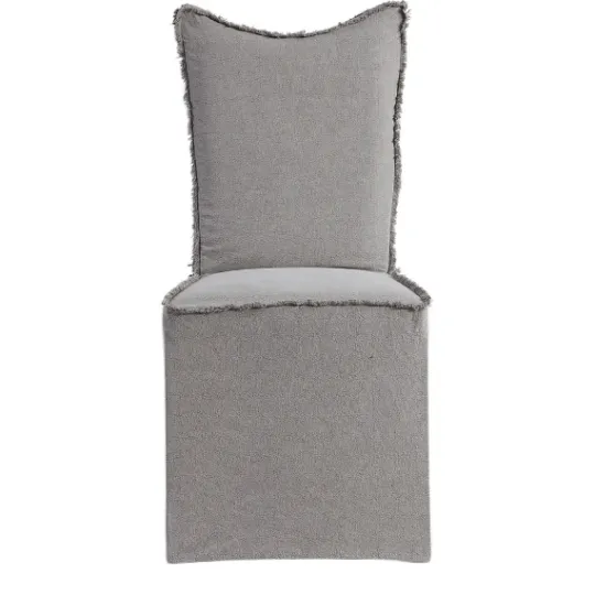 Kirkland's Home Stonewash Fringe Slipcover Dining Chairs, Set Of 2- Dining Chairs